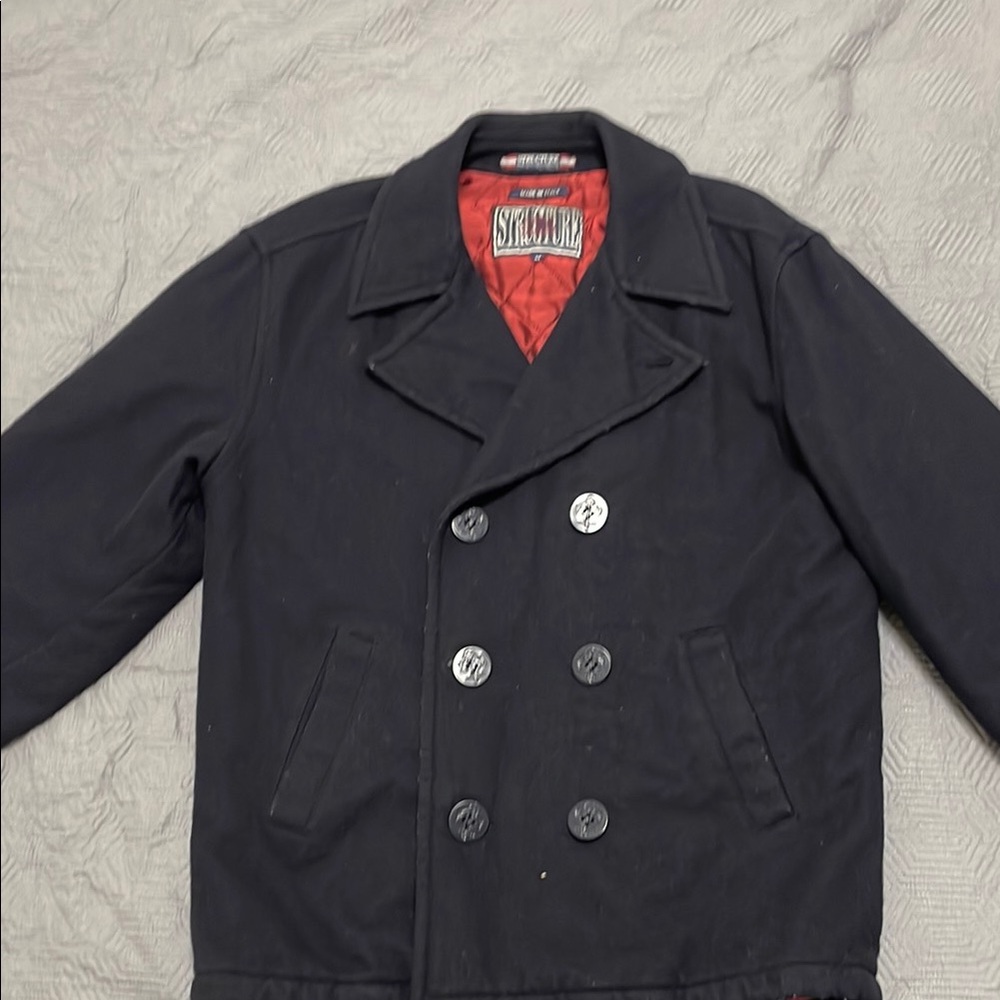 Structure Black Peacoat Classic Wool Blend